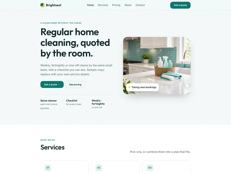 Brightnest home page