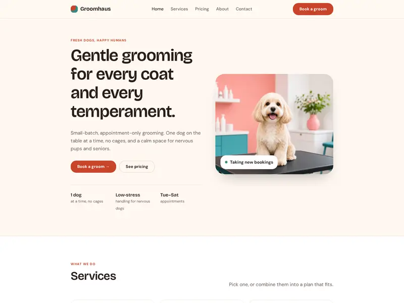 Groomhaus home page