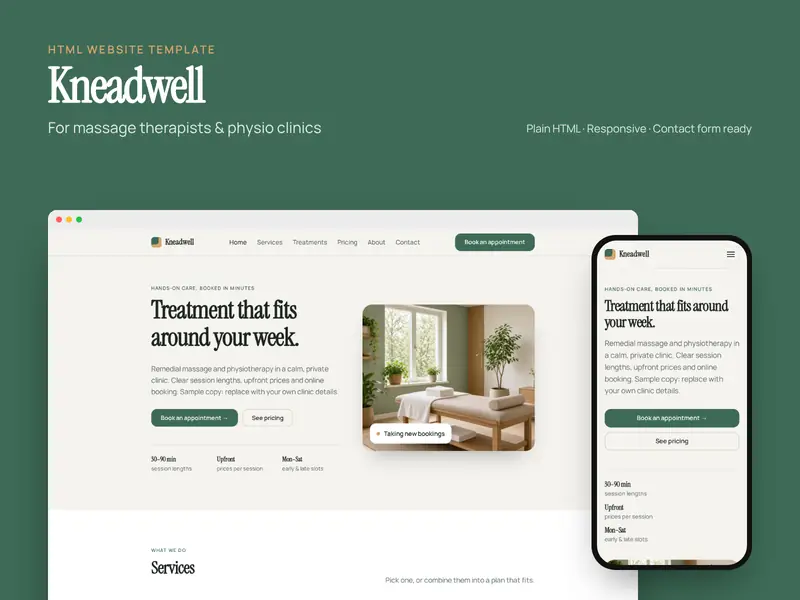 Kneadwell template overview