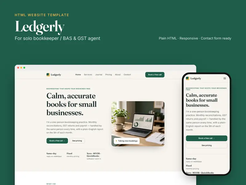 Ledgerly template overview
