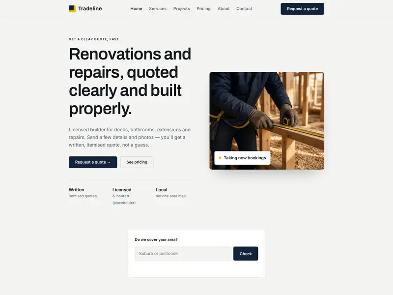 Tradeline home page