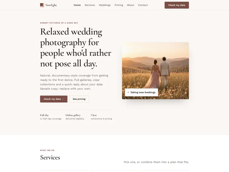 Vowlight home page